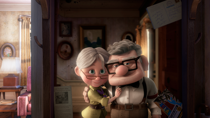 An image of Ellie and Carl from the movie Up, which deals with grief after the loss of a loved one.