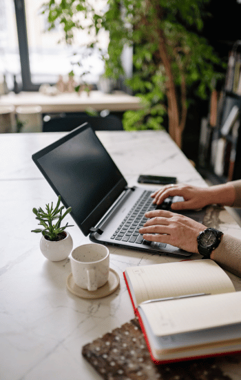 a man working on a laptop